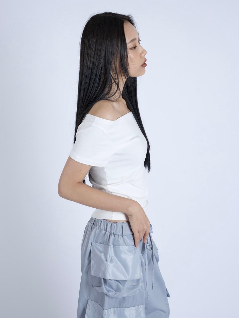 오프숄더 탑, 화이트