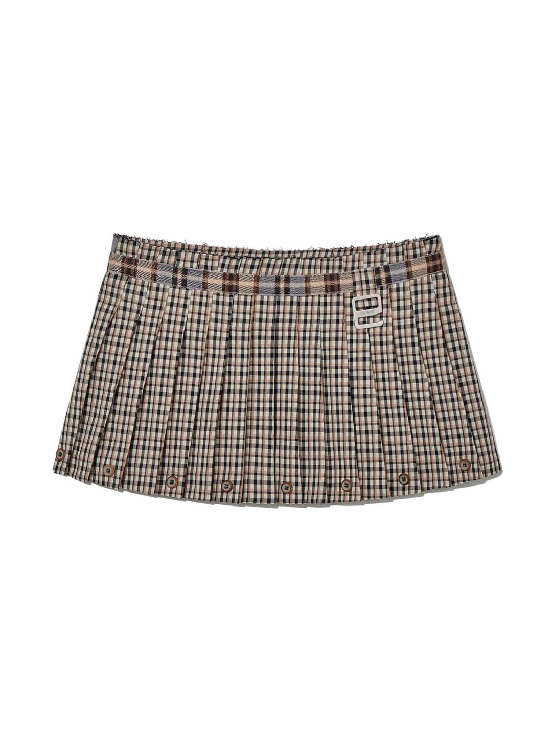 RUSSELL PLAID MINI SKIRT (BROWN PLAID)