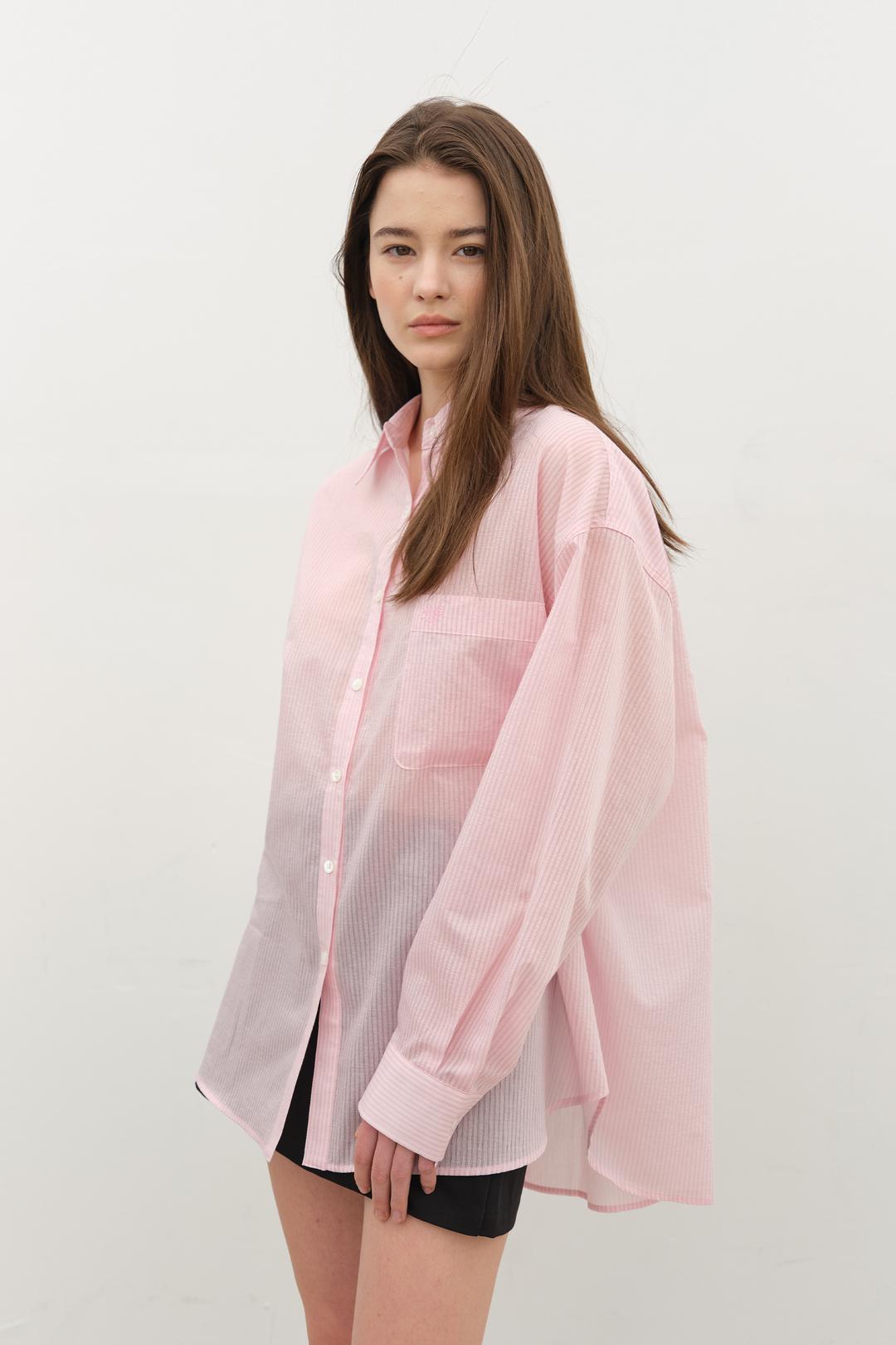 Silky stripe shirts - Pink