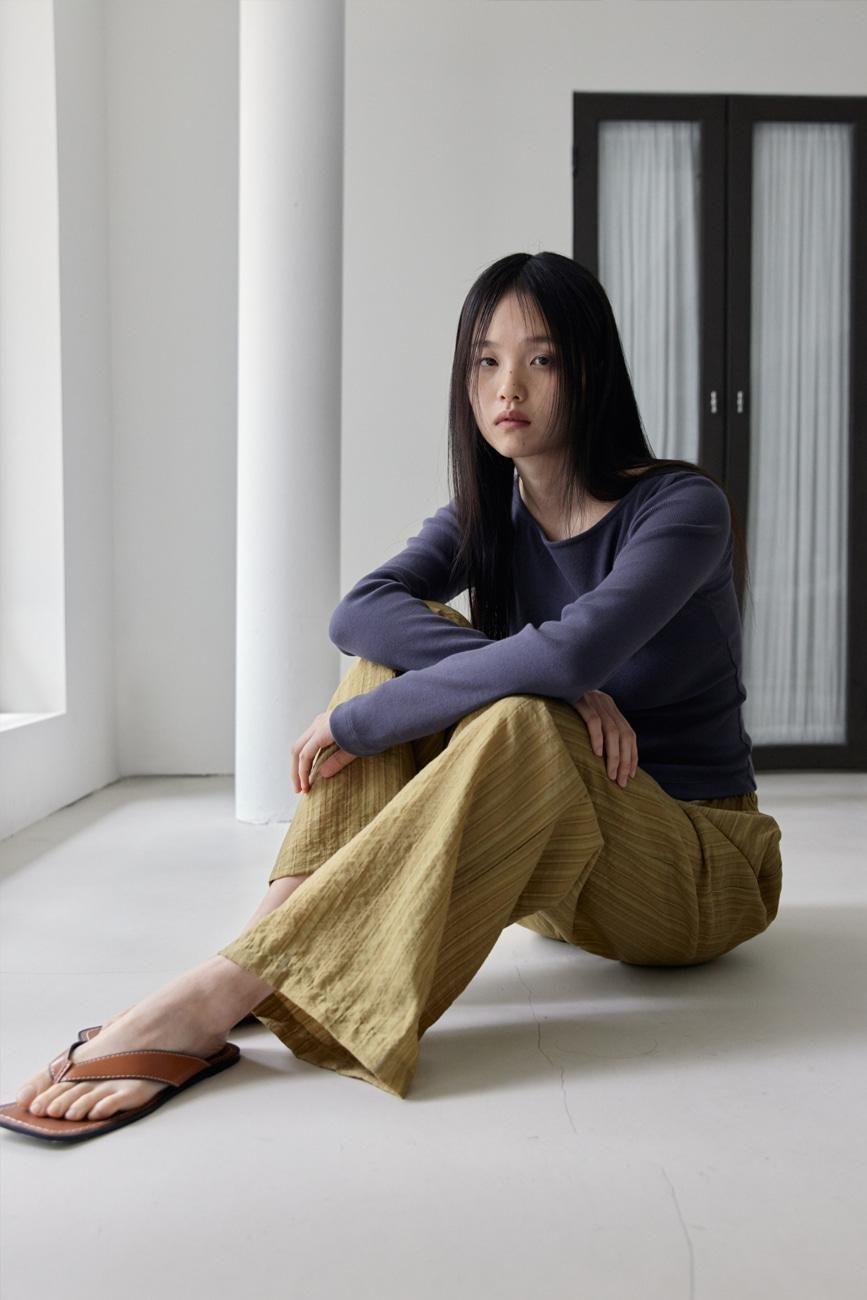 [38COMEONCOMMON] [3/18일 예약배송] Cozy Stripe Banding Pants (Olive)