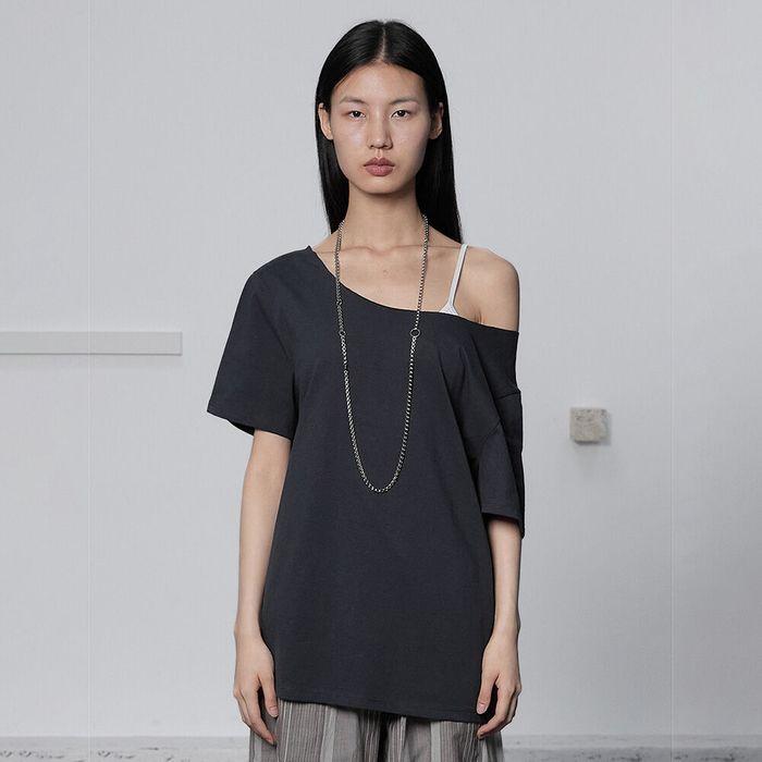 ONE SHOULDER LOOSE TOP / NAVY