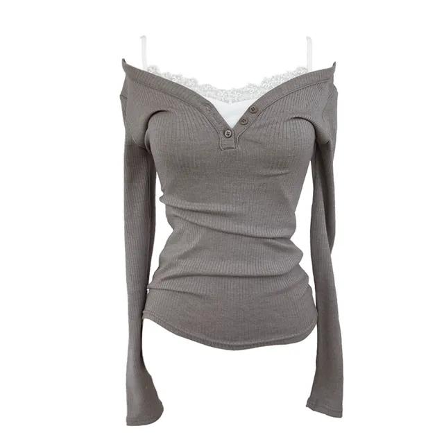 Kaya button long slim T (4colors)