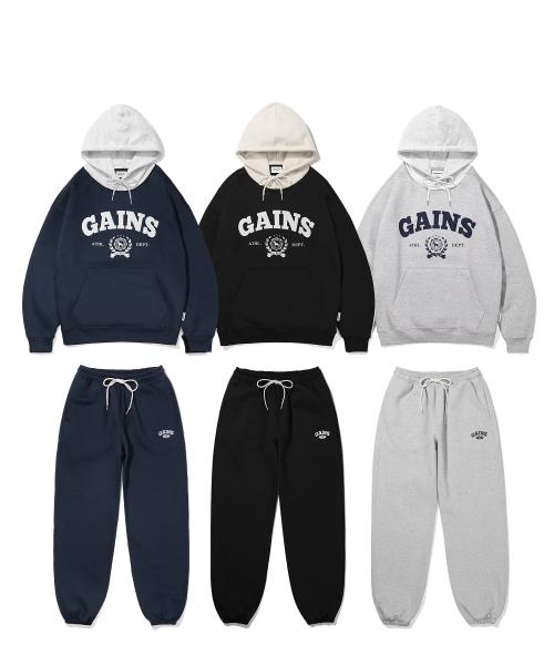 게인스보로(GAINSBORO)  [SET] 로럴골든 배색 후드 셋업_(3 color) - 사이즈 & 후기 | 무신사