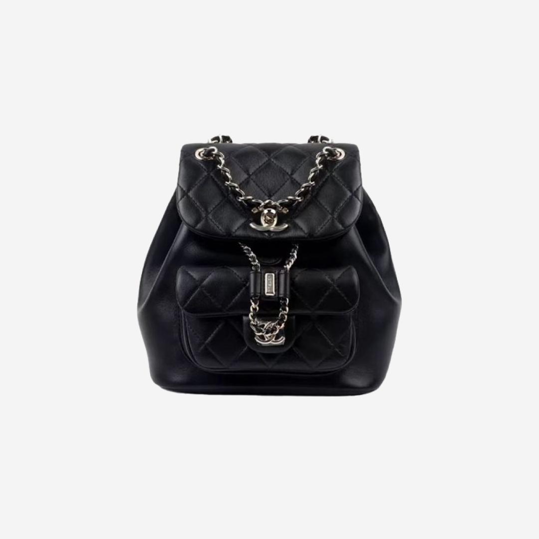 Chanel Small Backpack Lambskin & Gold Black