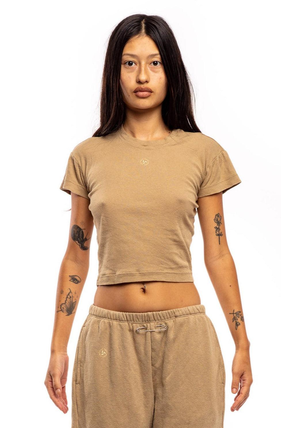 MINI TEE IN TAUPE - XS