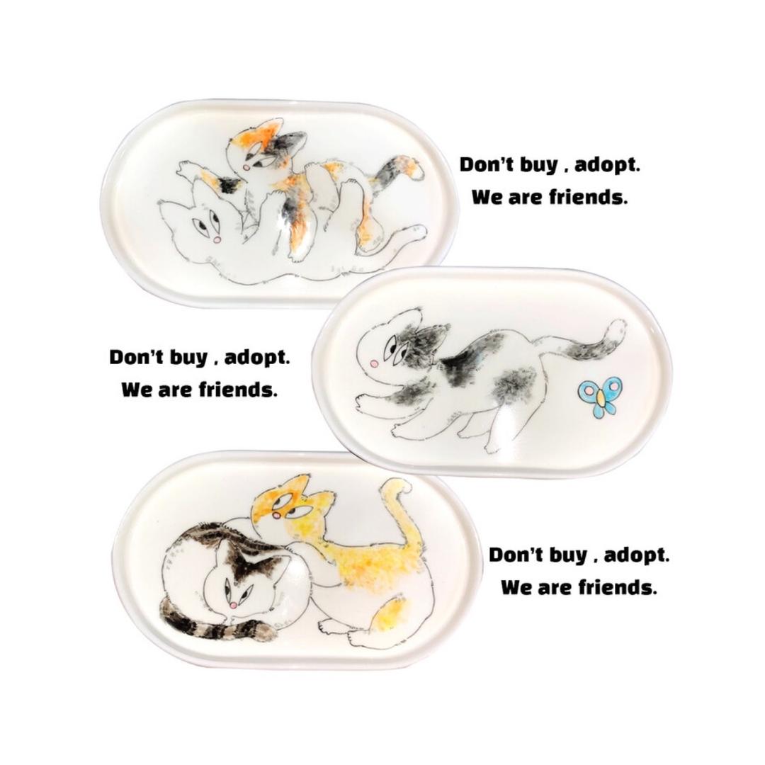 [웃행온] Cats ceramic plate (3type)