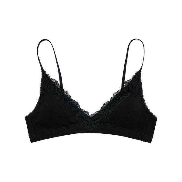 Triangle Lace Bralette(Black)