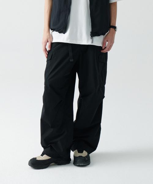 시티 레저 NP 와이드 벨티드 카고 팬츠 [블랙]