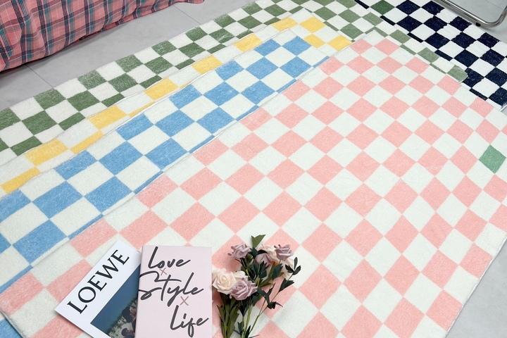 체커보드 장모 주방 매트 침실 미니 러그 포인트 카페트 5colors