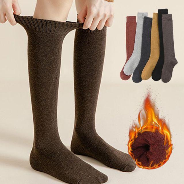 1+1 베이직 무지 방한 기모 오버 롱 니삭스 양말