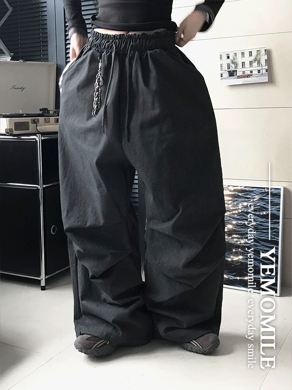 예모마일 [unisex] 붐 피그먼트 포인트 팬츠 (밴딩)