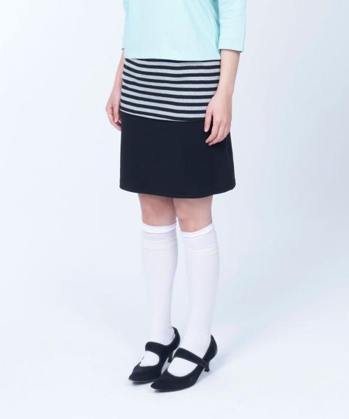 Folded colorblock skirt (black)