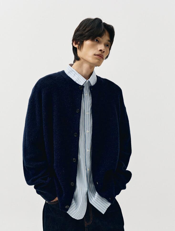 알파카 블렌드 라운드 가디건 4color