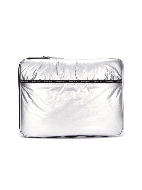 GLOSSY SMART CLUTCH BIG BAG IN SILVER
