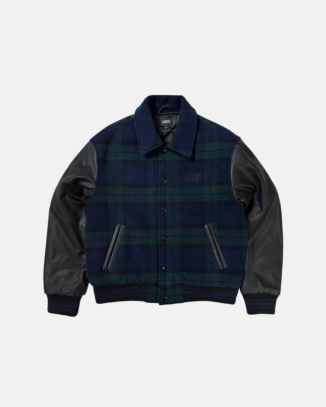 Plaid Stadium Jacket (Black)