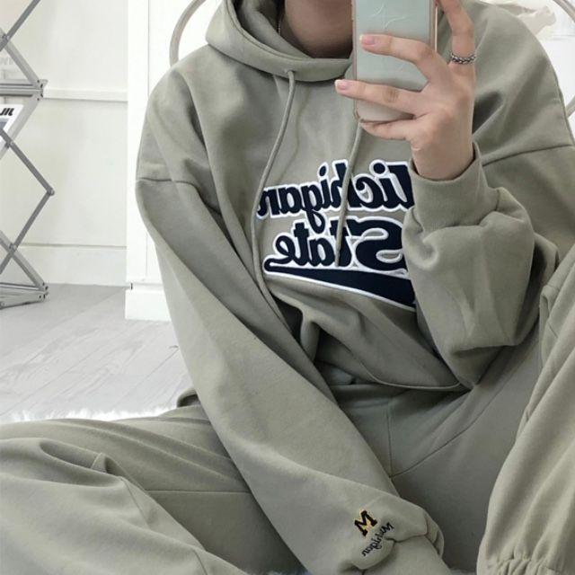 [ 3color ] 미쉬건 후드 셋업