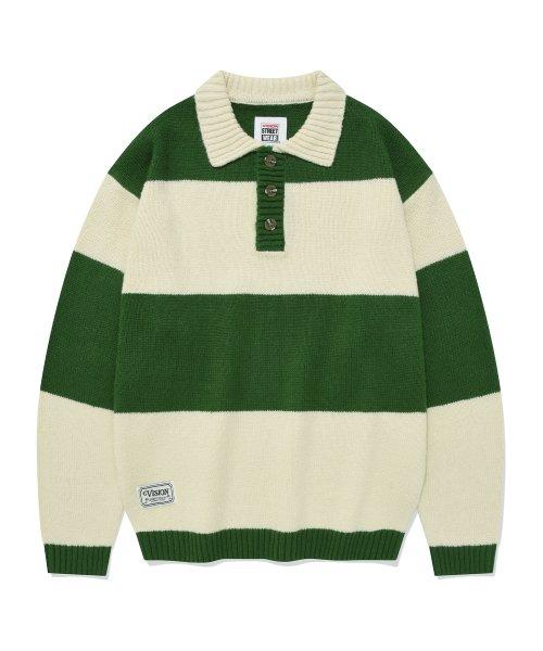 VSW Stripe Polo Knit Green