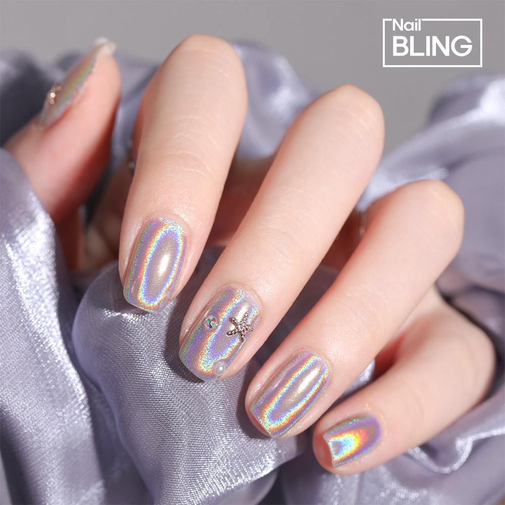 유리알 얼음네일 미러파우더 애쉬실버