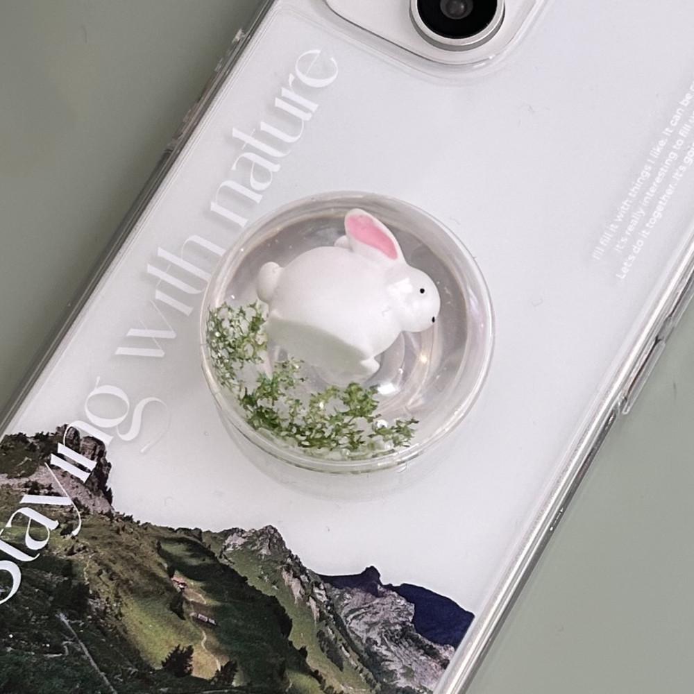 흰토끼 반구 그립톡