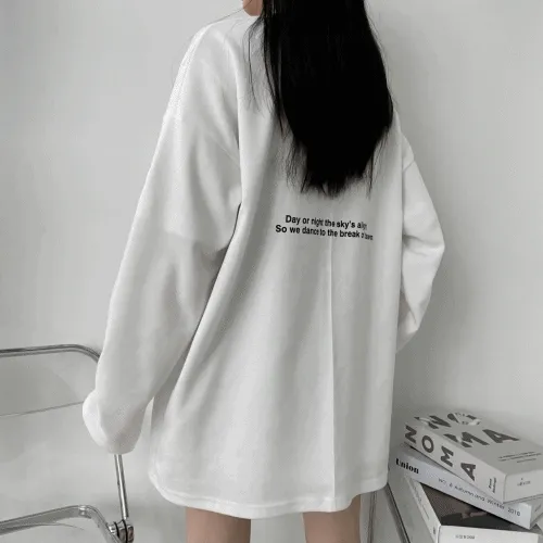 🚀당일출고! [1+1할인/가을베스트!]빅사이즈 라운드넥 네셔널 레터링 박스 긴팔 티셔츠