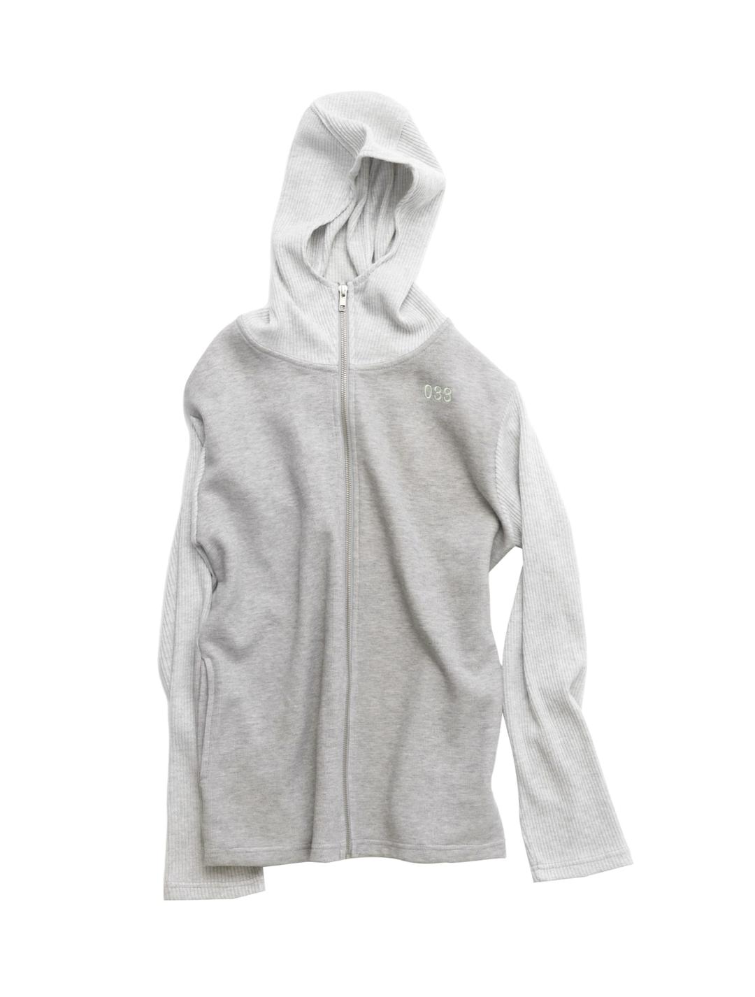 033 balaclava knit zip up_ grey