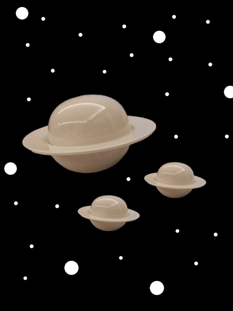 포인트 그릇 행성 접시 덮개가 있는 세라믹 디저트 그릇