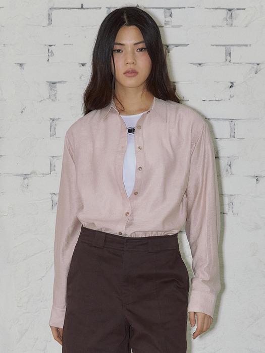 24SS 글로시 스트라이프 셔츠 블라우스 핑크