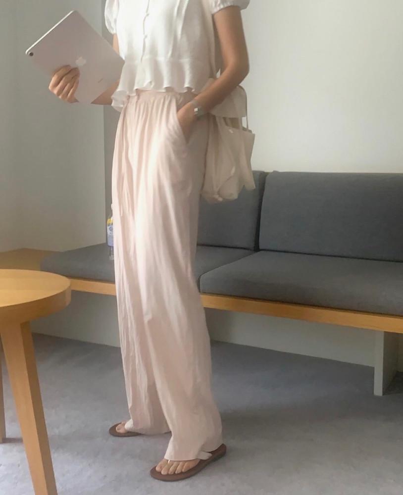 [MUNIATE] /liter 리터 샌디 나일론 팬츠 바스락 여름 밴딩 바지