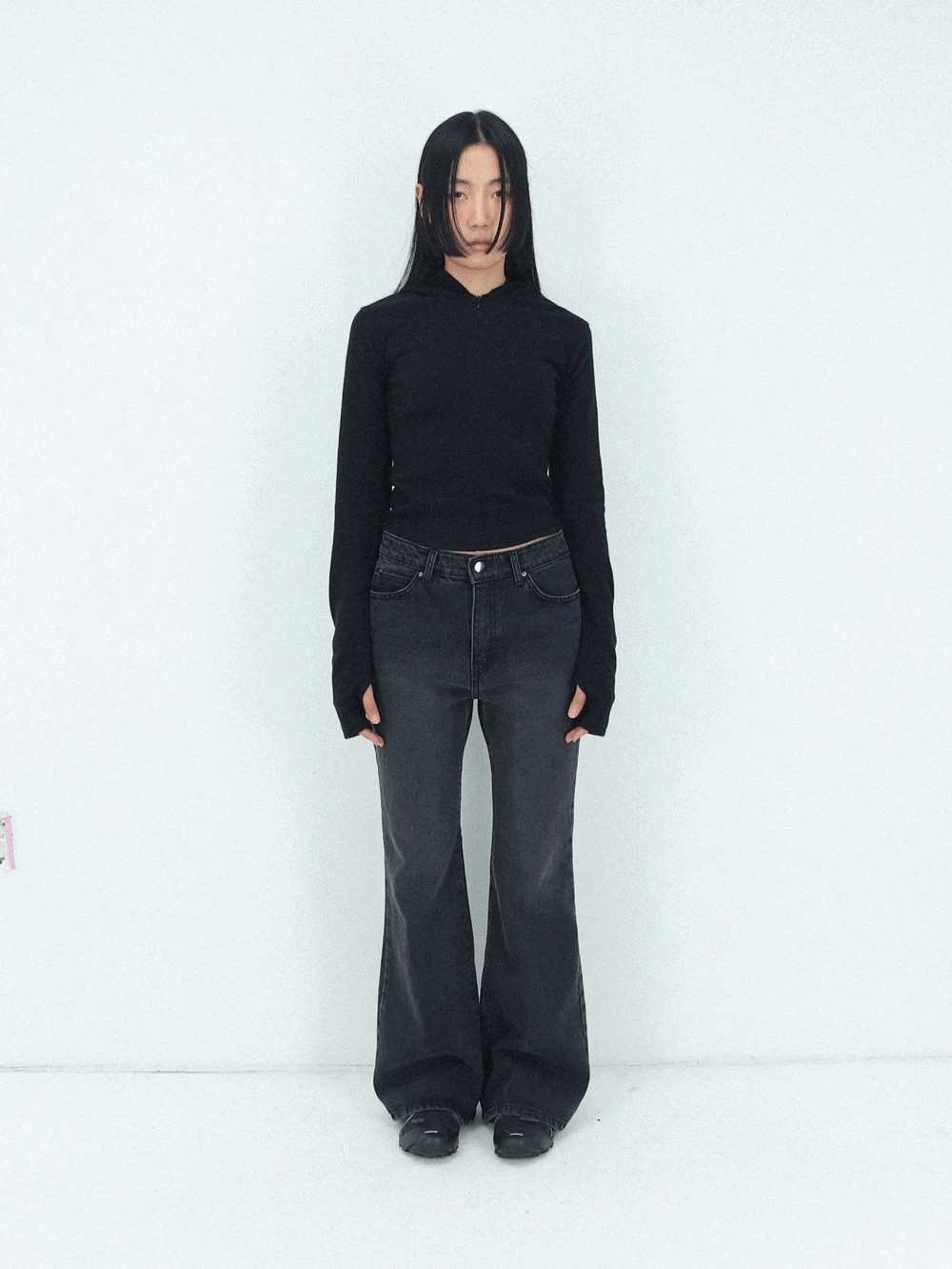 커드 부츠컷 기모 데님