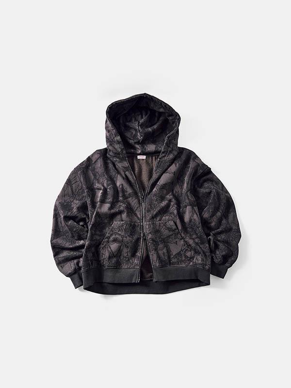 [2PACK] 크롭 리얼트리 후드집업 + 크롭 티셔츠 (스페이스그레이)