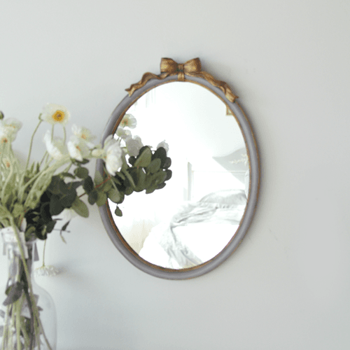 하늘그레이 타원형 리본거울 (k299006)