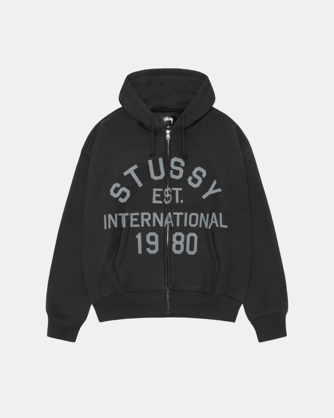 ESTABLISHED ZIP HOODIE - Black / S