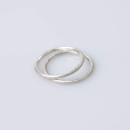 스크래치 은 실반지 (무광)