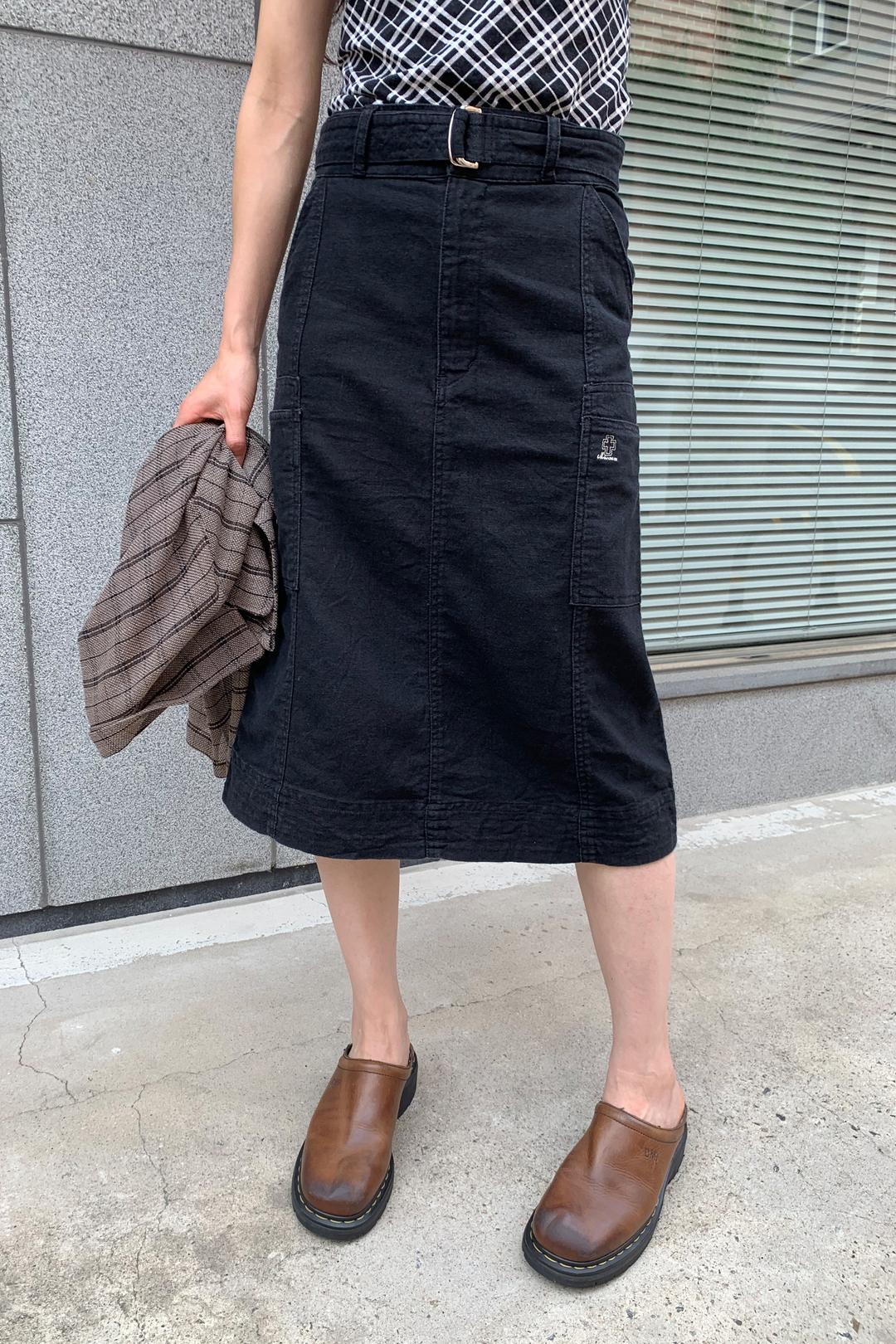 vintage linen cargo skirt