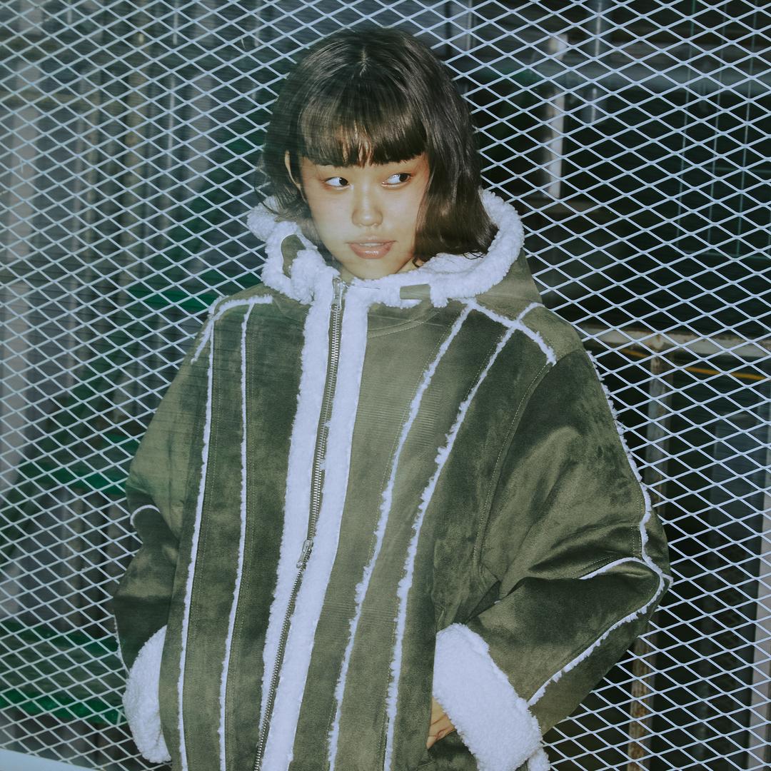 MOTORCYCLE MOUTON JACKET_KHAKI