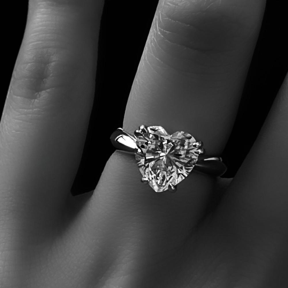 [위프레리] 실버 5A 하트 솔리테어 링, Silver 5A Heart Solitaire Ring : 위프레리