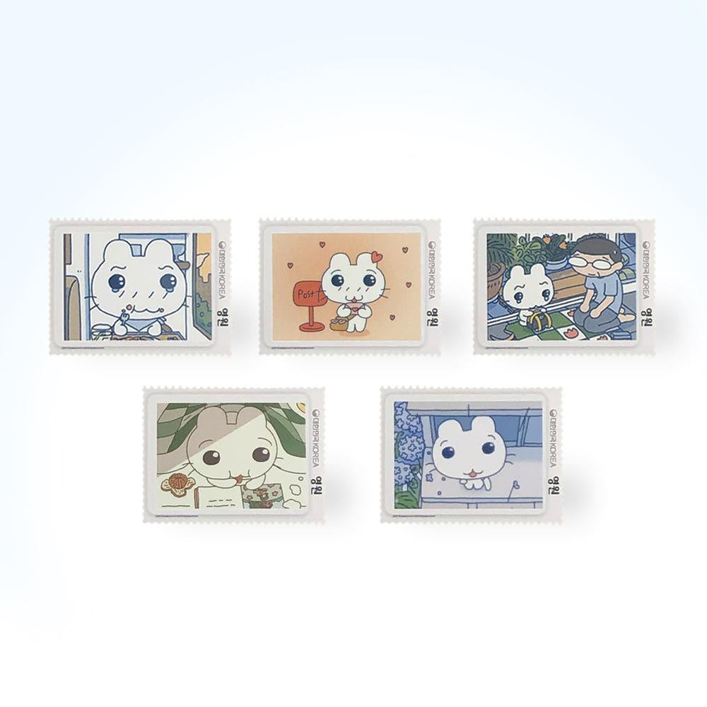 방구빵빵 굿즈 우표+엽서 세트 5종