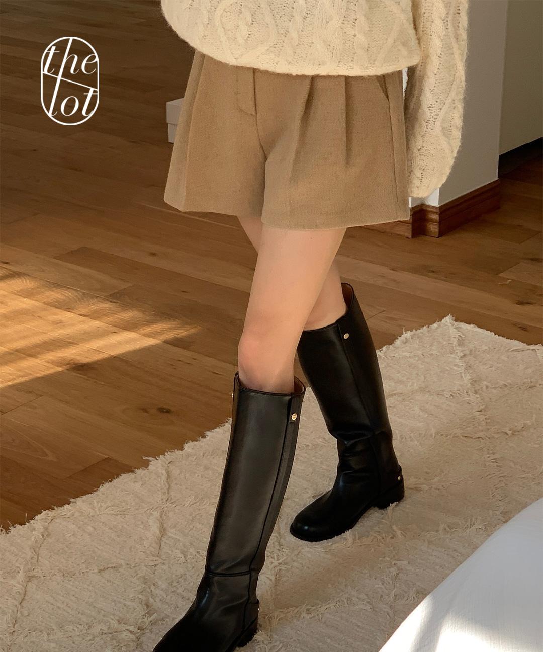 더롯 (일부당일) [miel] 미엘 울 아폴 핀턱 숏 팬츠 (3color) 쇼츠/바지/반바지/3부/출근룩/하객룩/데이트룩/겨울신상