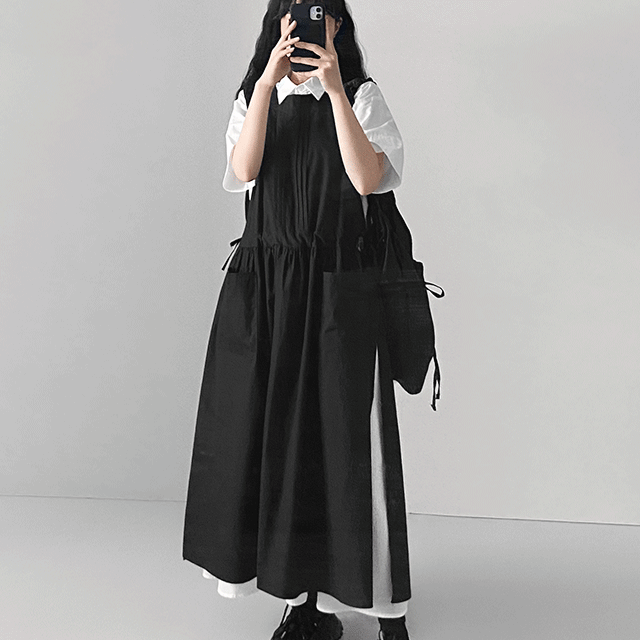 주문폭주❗ 스트링 에이프런 아메카지 롱원피스 (2color)