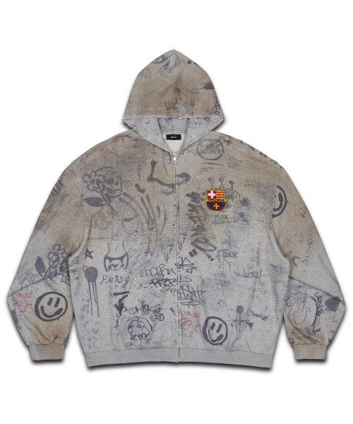 그래피티 훌리건 집업 후디 [그레이]