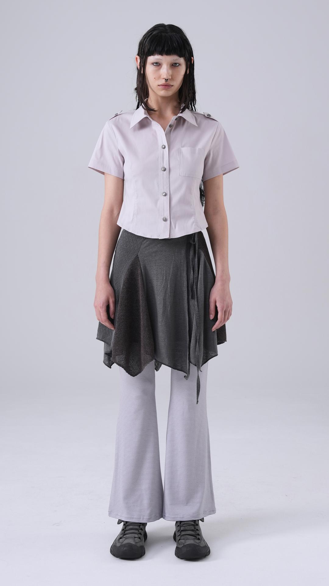 Mixed wrap skirt_charcoal