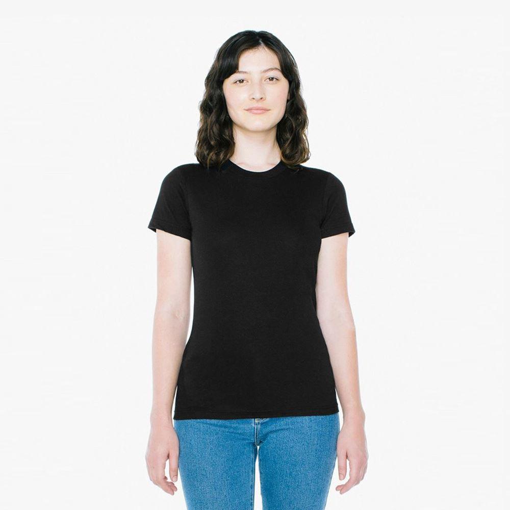 베이직 여성 라운드 반팔 티셔츠 블랙 2102W