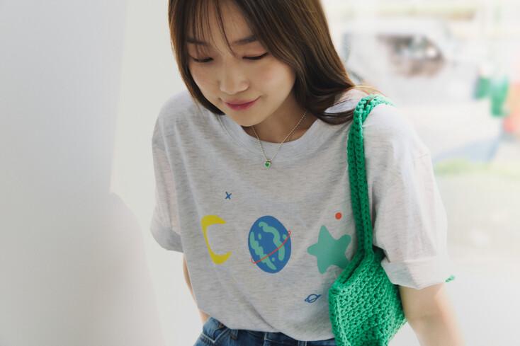 INGHWA Relax Moment Relaxed Fit T-shirt(lgiht grey)