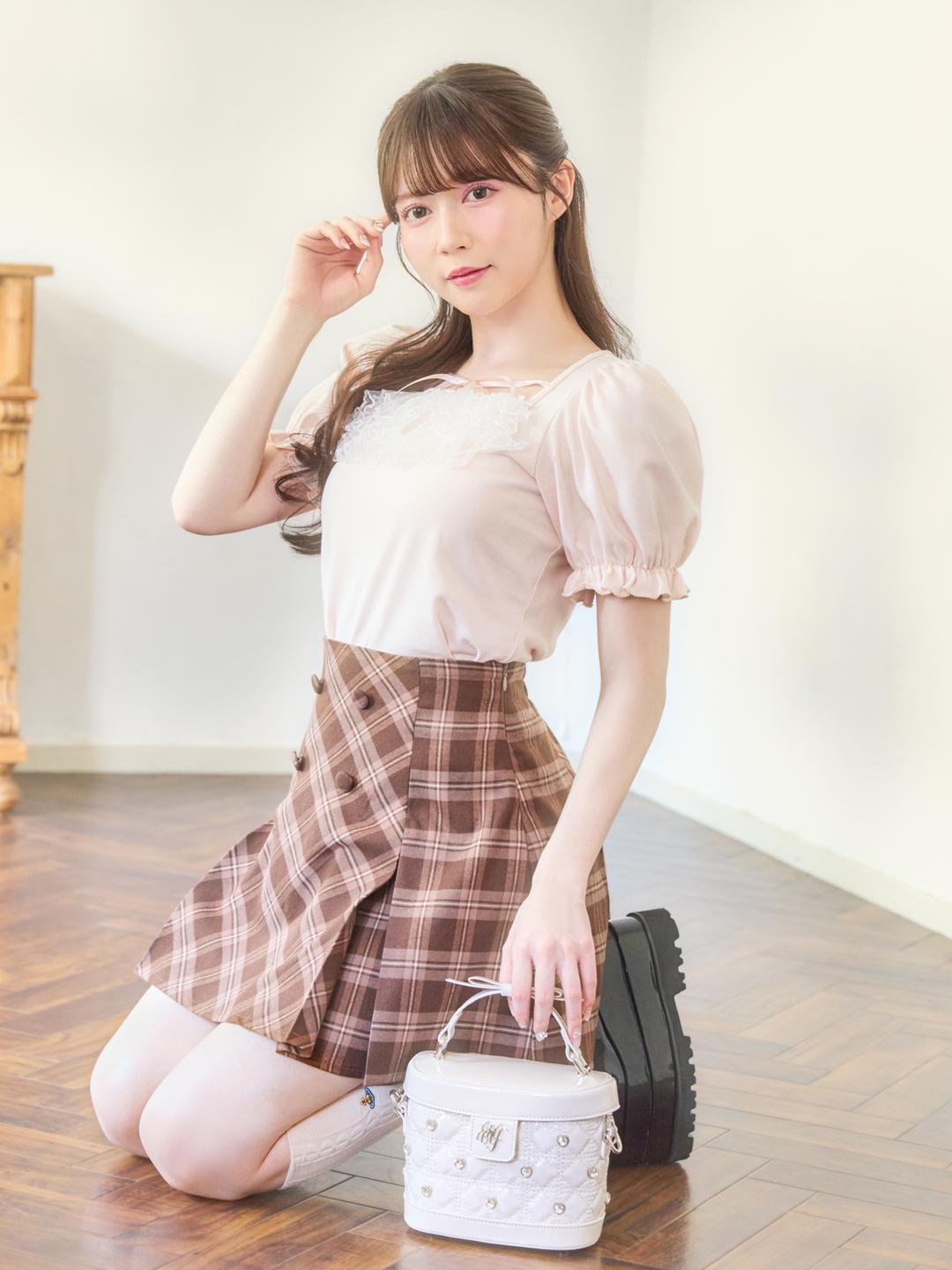 ドットフリルリブトップス