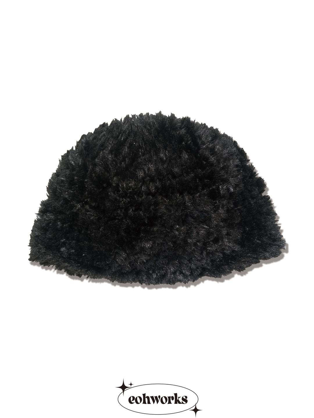 black cat fur hat