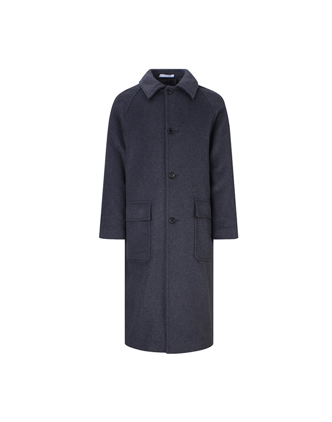 캐시미어 혼방 래글런 롱 코트 차콜 (PFHAX7064)