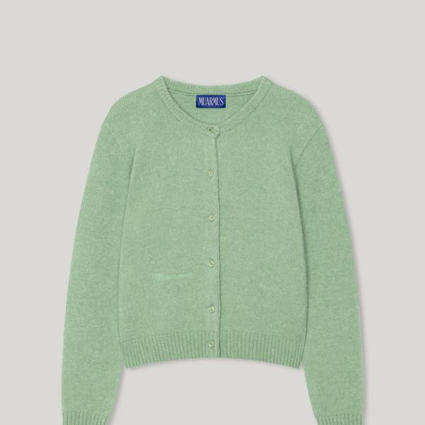 Fluffy Alpaca Knit Cardigan [Green]
