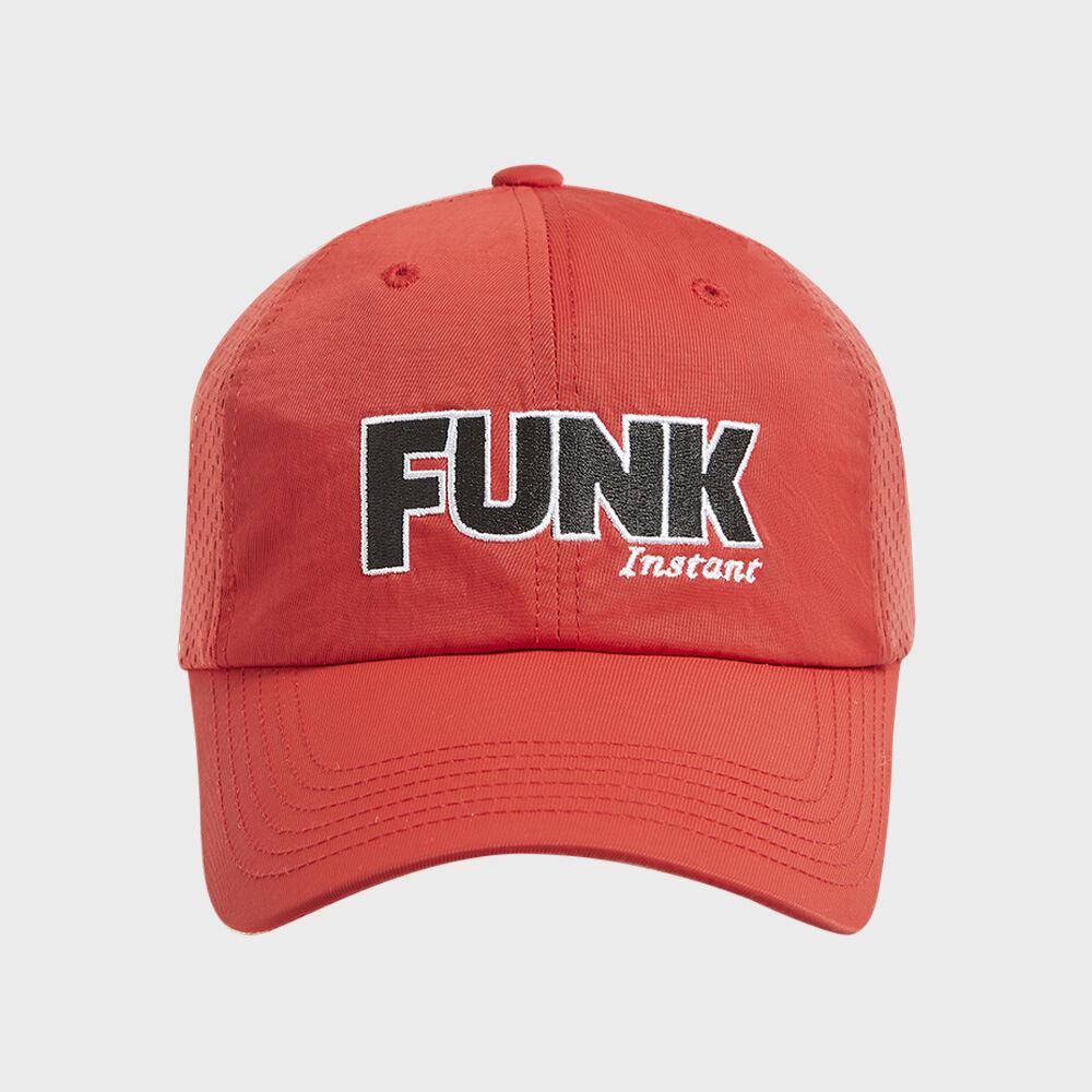 로고 자수 매쉬 볼캡 - 레드