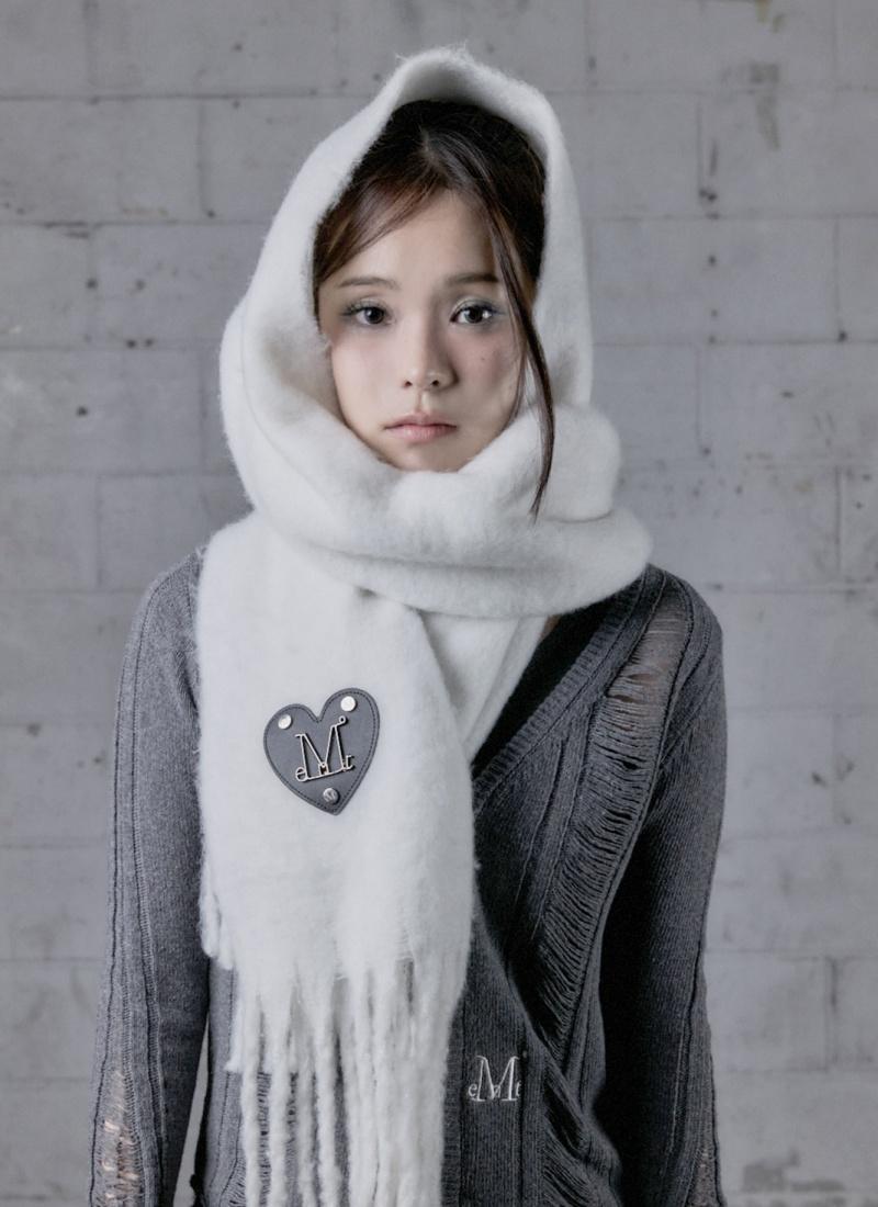 LAMOR METAL LOGO HEART PATCH MUFFLER UNISEX (5Color) 라모르 메탈 로고 하트 패치 머플러 남녀공용 (5컬러)