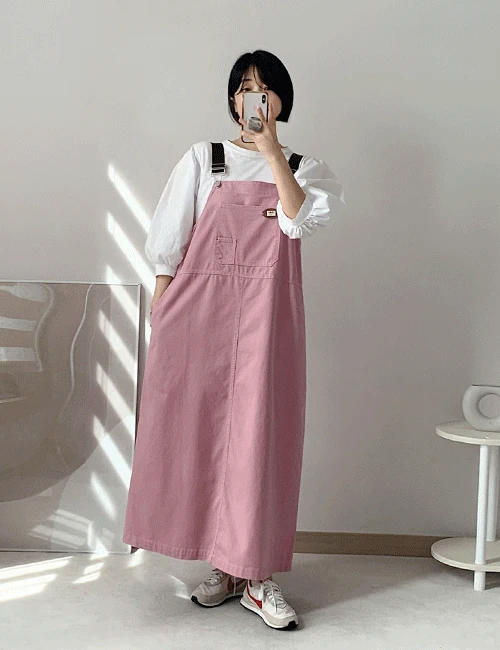 [77-99] 포켓 팬던트 멜빵 오버롤 원피스